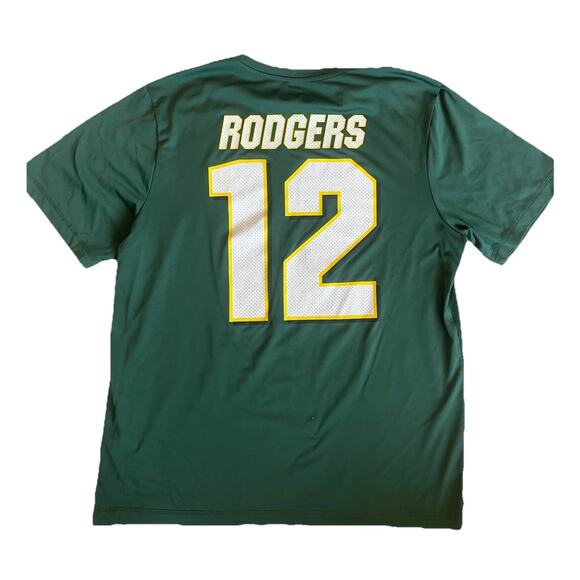 Green Bay Packers Jersey Aaron Rogers #12 NFL Size READ Green Majestic Cool Base - Picture 3 of 5